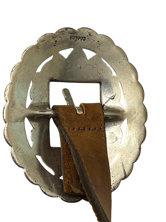 Brighton VTG 1993 Sunflower Silver & Leather Concho Belt 34\